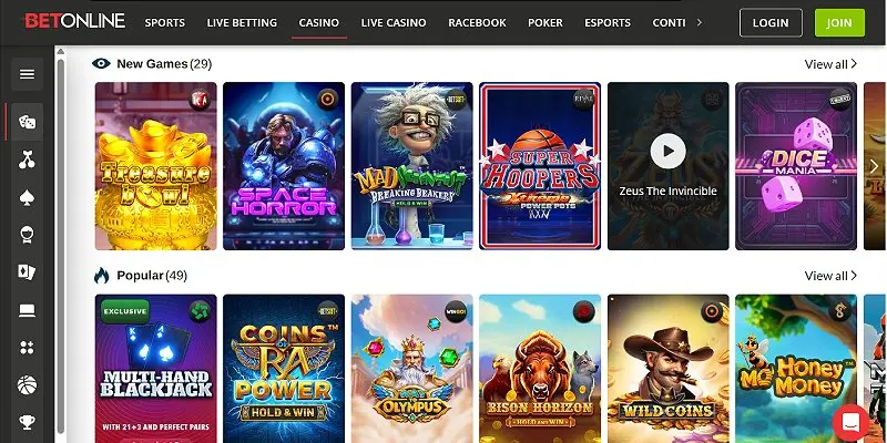 BetOnline, the best for crypto slot players