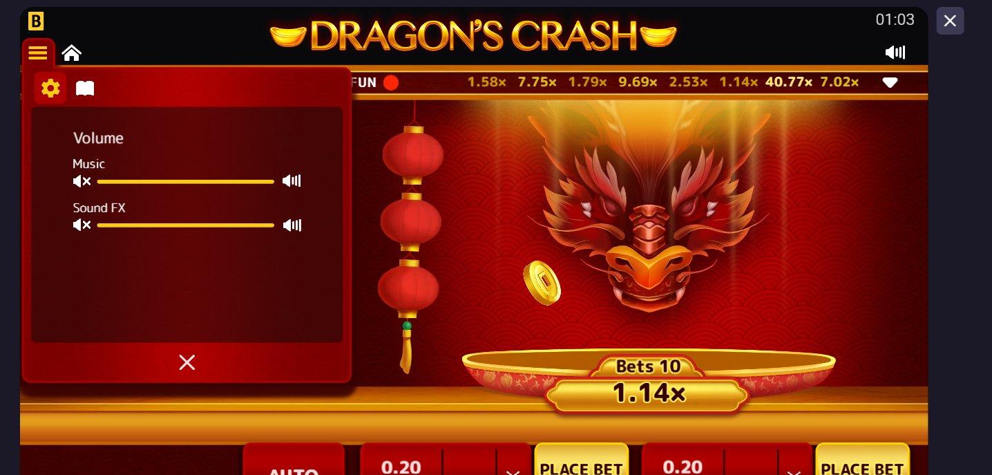 Dragon's Crash instant-win game