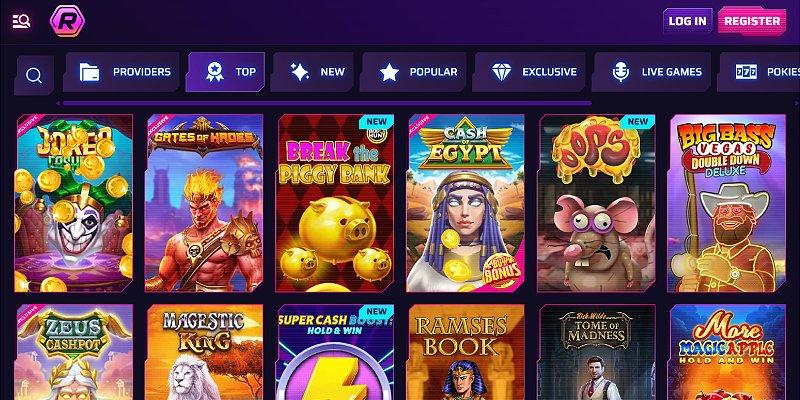 Top played games at Roby Casino