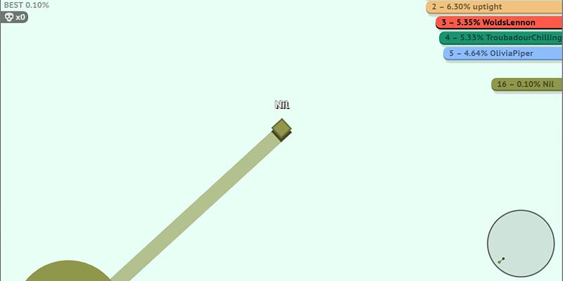 Paper.io 2 online game with the player's trail stretching out from their colored territory