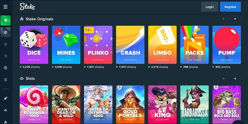 Stake Originals and slots at Stake