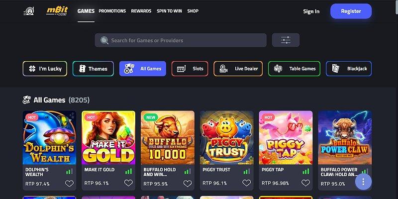 All casino games at mBit