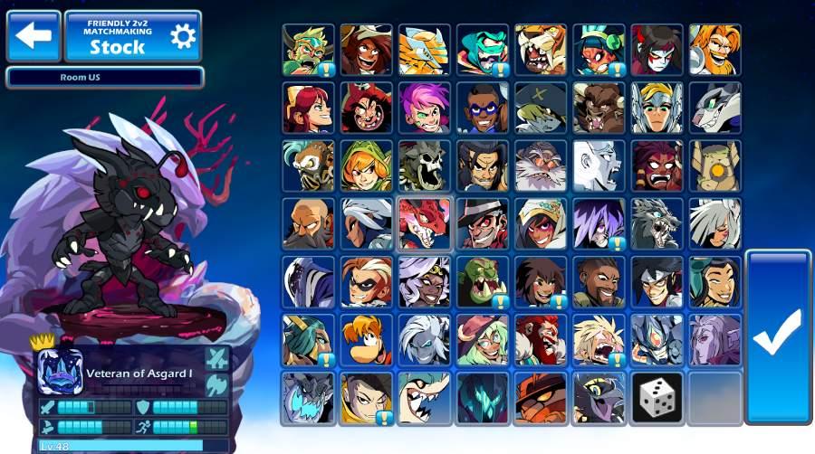 Brawlhalla Legend select screen