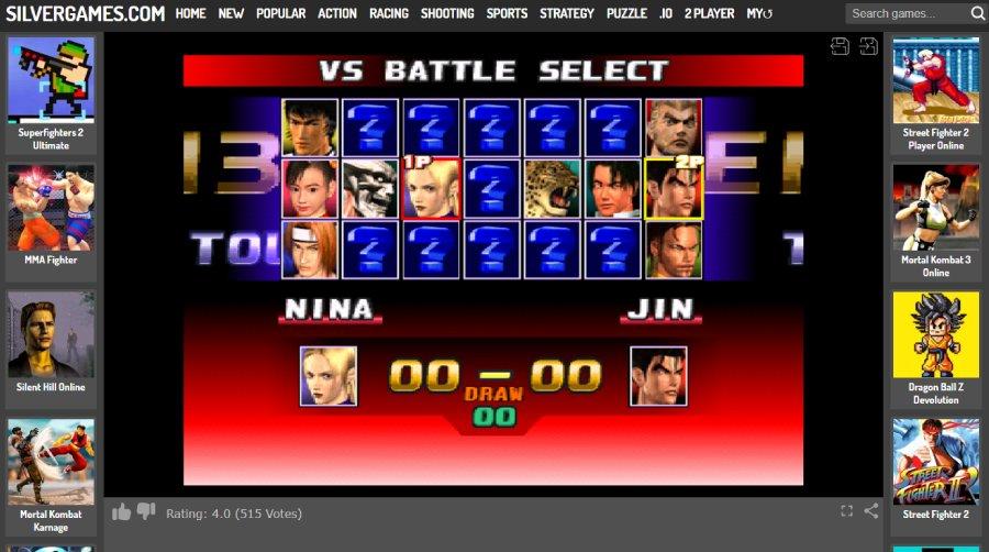 Tekken 3 Online character select screen