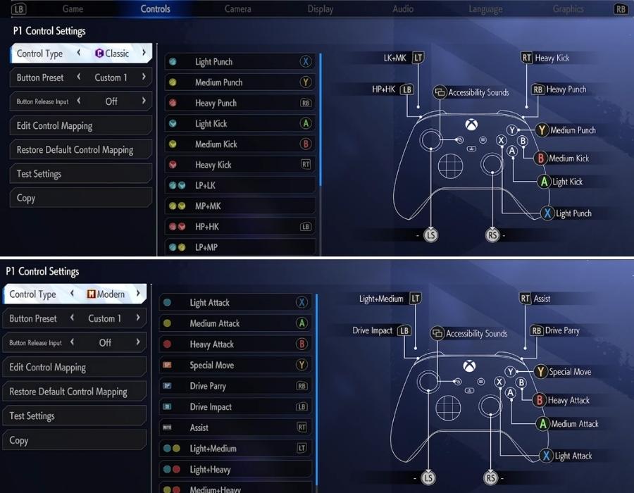 Street Fighter 6 control type selection screen showing the Classic and Modern options