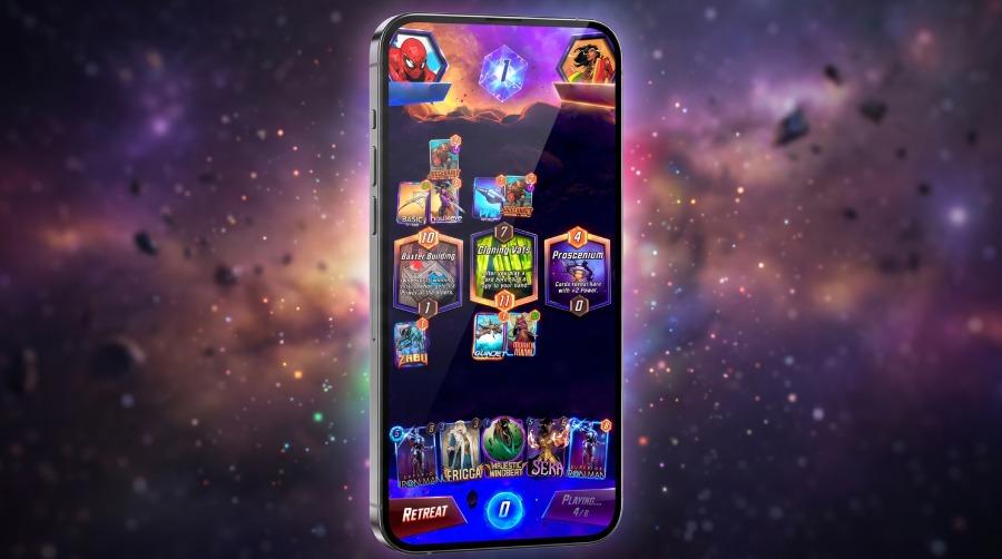 Marvel Snap on a phone
